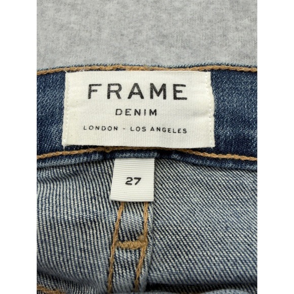 FRAME Le Garcon Womens 27 Mid Rise Slim Boyfriend Jeans 27x27 Blue - Picture 6 of 15